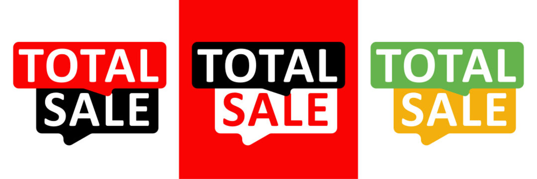 Total Sale templates in various colors. Vector