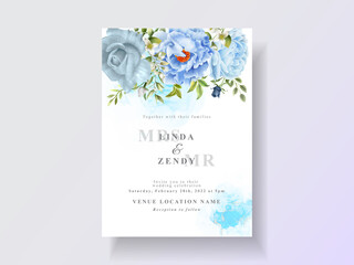 Beautiful floral wedding invitation card