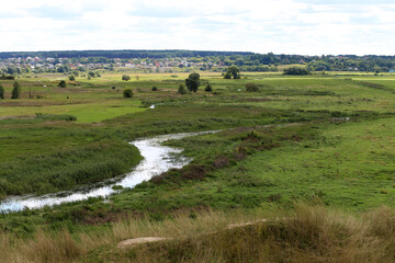 The landscape of village and river