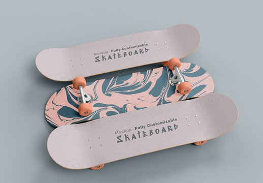 Set of Skateboards Mockup