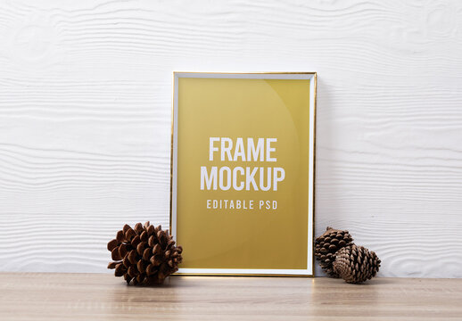 Frame with Pinecones Mockup