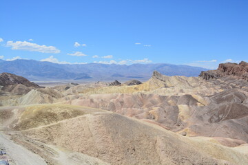 Golden colored hills of the Golden Canyon Area in Death Valley, California, USA. 