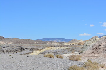 Golden colored hills of the Golden Canyon Area in Death Valley, California, USA. 