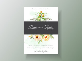 Naklejka na ściany i meble Beautiful floral wedding invitation card