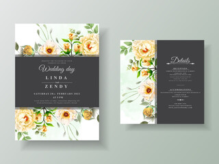 Beautiful floral wedding invitation card