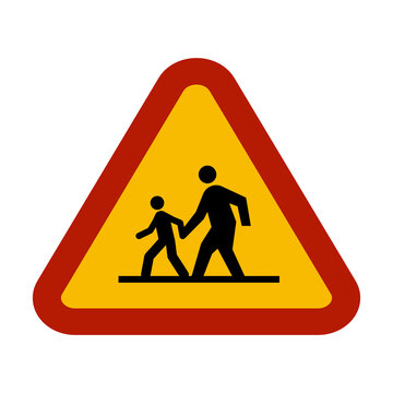 Traffic sign for caution children cross the road