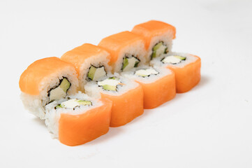 Sushi Roll on a white background