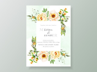 Beautiful floral wedding invitation card