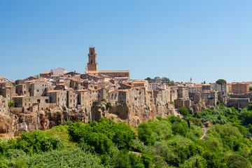 Obraz premium Little medieval town Pitigliano, perched on a tuff rock, Tuscany, italy