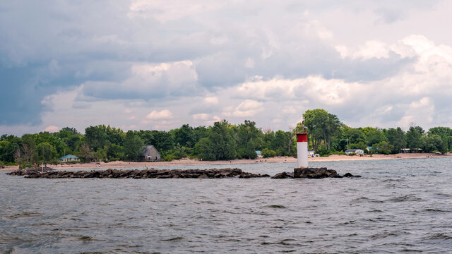 Port Maitland entrance to the harbor and Grand River, Ontario, Canada.