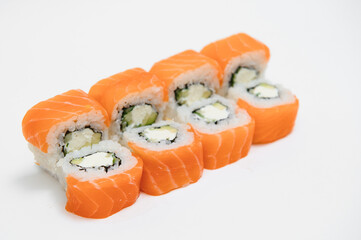 Sushi roll, isolated on white