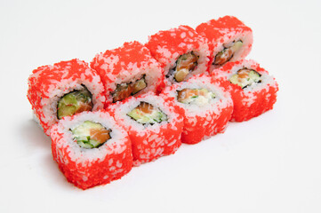 Sushi roll, isolated on white