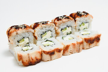 Sushi Roll on a white background