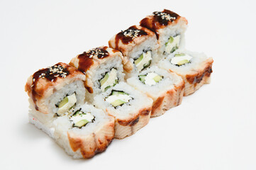 Sushi Roll on a white background