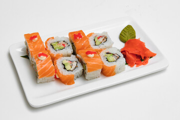 Sushi roll, isolated on white