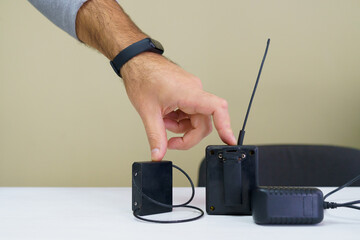 Monitoring system with an electronic bracelet. Penalty control gadget. Restriction of liberty and...
