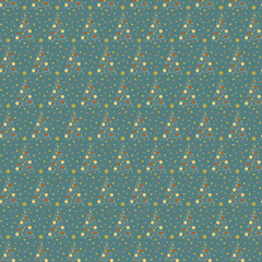Seamless Christmas pattern in the dark teal background