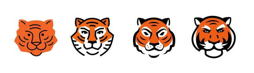 Fototapeta na wymiar tiger abstract logo icon. Lines, design elements, background decoration