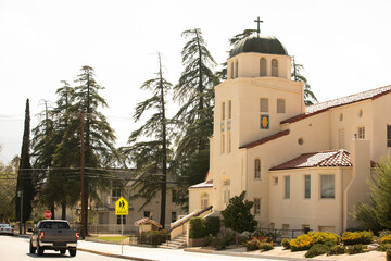 Daytime view of the historic downtown section of Banning, California, USA.