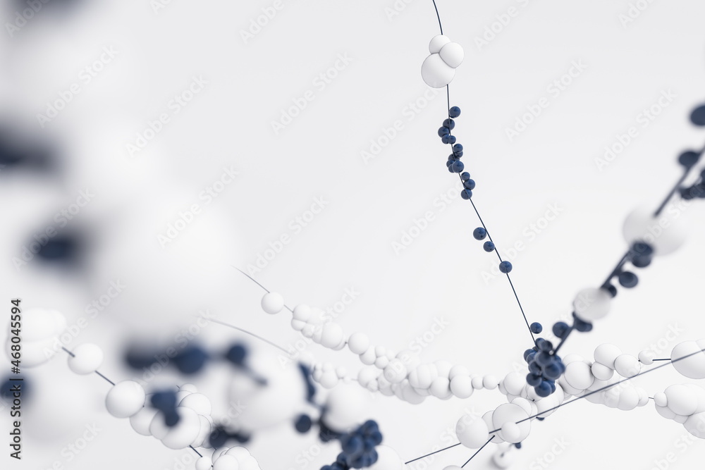 Poster creative white background with digital cirlces. decor and landing page concept. 3d rendering.