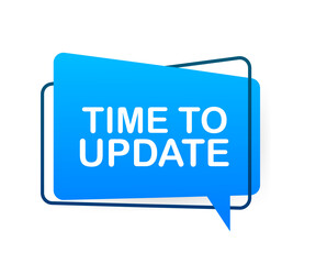 Hand Holding Megaphone with Time to update. Megaphone banner. Web design