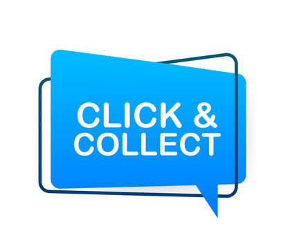 Megaphone click and collect banner. Flat style. Website vector icon. Vector stock illustration