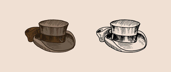 Vintage newsboy Hat. Gatsby for elegant men. Retro fashion. English style. Hand drawn - obrazy, fototapety, plakaty