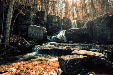 waterfall in the cave