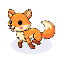 Cute little fox cartoon running