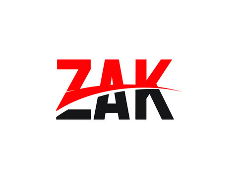 ZAK Letter Initial Logo Design Vector Illustration