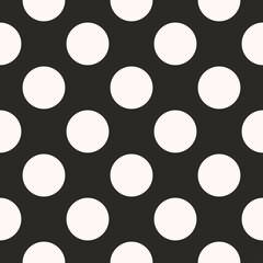 white circles on a black background. seamless print of peas. pattern consisting of circles for clothing or printing