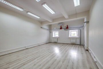 empty white room with repair and without furniture. room for office or store