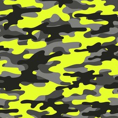 yellow military camouflage. vector seamless print. army camouflage for clothing or printing