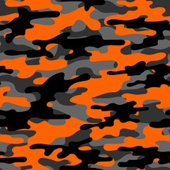 orange modern military vector camouflage print, seamless pattern for clothing headband or print. camouflage from pols