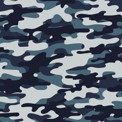 modern military vector camouflage print, seamless pattern for clothing headband or print. camouflage blue from pols
