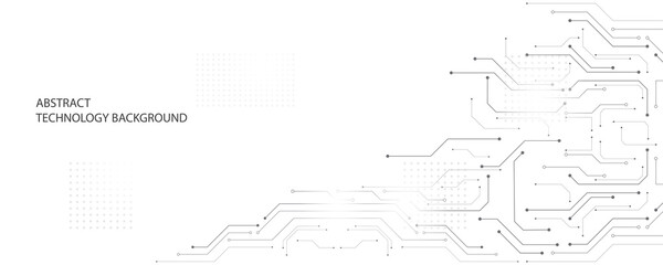 Grey white Abstract technology background, Hi tech digital connect, communication, high technology concept, science background