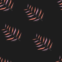 orange pink plant branch. seamless print of plants. wind twig pattern for clothing or print