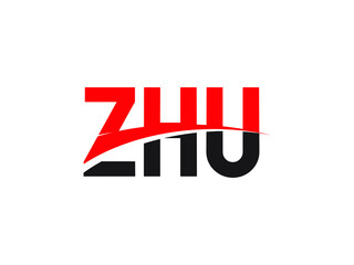ZHU Letter Initial Logo Design Vector Illustration