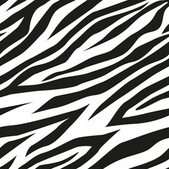 black and white zebra print. Vector seamless pattern for clothes or prints