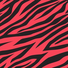black and red zebra print. Vector seamless pattern for clothes or prints