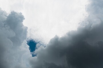 Beautiful white cloud with a blue sky background
