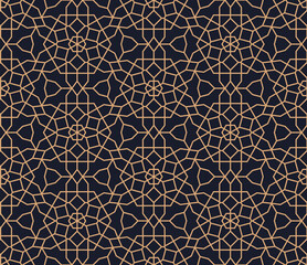 Vector abstract oriental pattern. gold line with Arabic ornaments. Patterns, backgrounds and wallpapers for your design. Textile ornament. Vector illustration.
