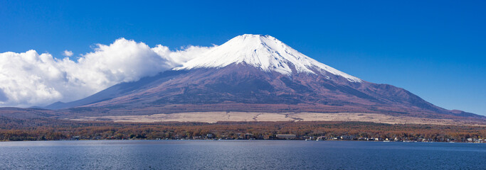 (山梨県ｰ風景パノラマ)青空と富士山１