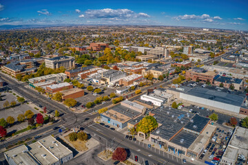 Fototapeta premium Aerial View of Greeley, Colorado in Autumn
