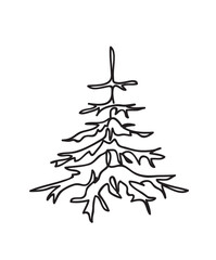 Tree. Continuous line art drawing vector illustration