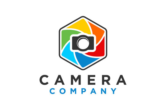 Shutter aperture camera lens logo design for photo, photography or photographer business film movie production