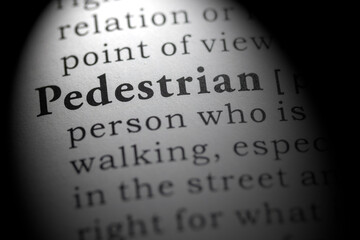 Obraz premium Dictionary definition of pedestrian
