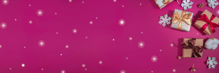 クリスマスプレゼントの背景(ボルドー)