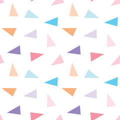 Seamless Pattern with Pastel Triangle Design on White Background
