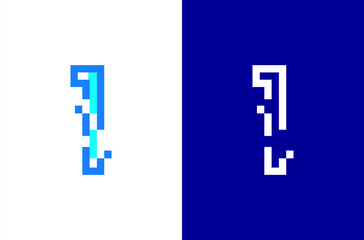 Obraz premium Number 1 digital logo. Numbers design with technology concept. Line logo and pixel